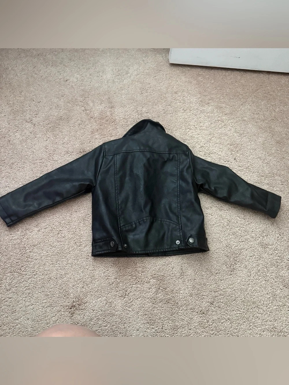 2T Zara Kids Black Faux Leather Moto Jacket